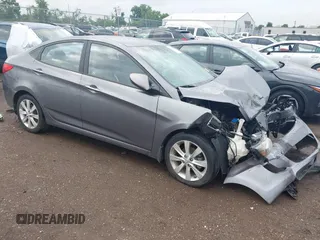 2013 Hyundai Accent GLS with VIN KMHCU4AE9DU473358, listed as a IAAI auction lot 42729481 with 129,330 mi miles and . Bid and sale history available at DreamBid. Image 1.