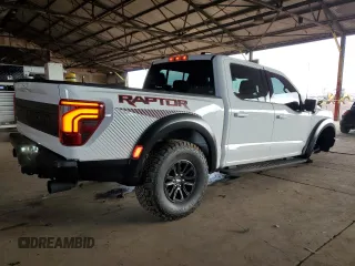 2024 Ford F-150 Raptor with VIN 1FTFW1RG2RFA80359, listed as a Copart auction lot 43185305 with 18,758 mi miles and Salvage Title. Bid and sale history available at DreamBid. Image 3.