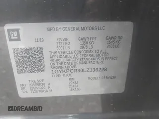 2020 Cadillac XT6 FWD Premium Luxury z VIN 1GYKPCRS0LZ136228, wystawiony jako IAAI lot #41912953 z przebiegiem Nie podano mil oraz . Historia ofert i sprzedaży dostępna na DreamBid. Obrazek 9.
