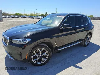 2024 BMW X3 sDrive30i z VIN 5UX43DP00R9V04092, wystawiony jako Copart lot #56058865 z przebiegiem 40 637 mil mil oraz Czysty tytuł • Clean title. Historia ofert i sprzedaży dostępna na DreamBid. Obrazek 1.