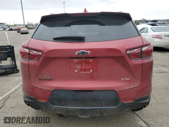 2022 Chevrolet Blazer RS with VIN 3GNKBERS4NS119021, listed as a Copart auction lot 52615455 with 60,684 mi miles and Salvage title. Bid and sale history available at DreamBid. Image 6.