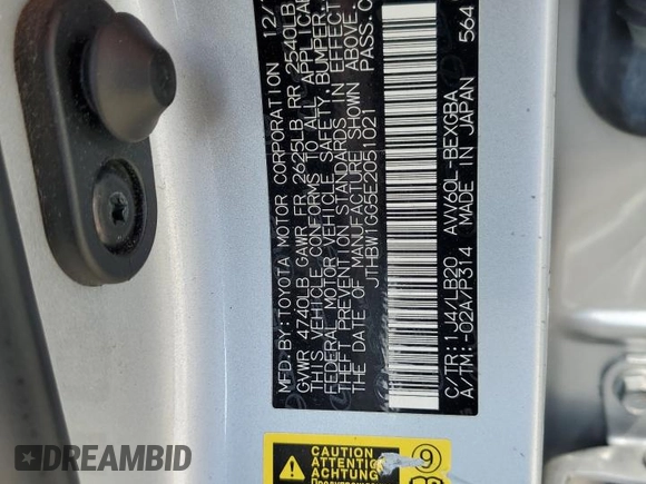 2014 Lexus ES 300h z VIN JTHBW1GG5E2051021, wystawiony jako Copart lot #56654705 z przebiegiem Nie podano mil oraz Szkoda całkowita • Salvage title. Historia ofert i sprzedaży dostępna na DreamBid. Obrazek 12.