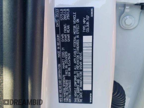 2023 Volvo C40 Plus с VIN YV4ED3GL3P2065478, выставлен на аукционе Copart как лот 39329424 с пробегом 18 729 миль миль и . История ставок и продаж доступна на DreamBid. Изображение 13.