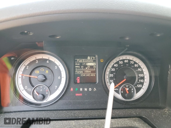 2014 Ram 1500 Tradesman with VIN 1C6RR7FG3ES318661, listed as a Copart auction lot 44470095 with 104,140 mi miles and Salvage Title. Bid and sale history available at carsss.com. Image 9.