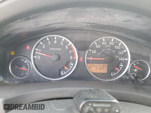 2008 Nissan Pathfinder SE with VIN 5N1AR18U58C616242, listed as a Copart auction lot 43702815 with 206,695 mi miles and Salvage Title. Bid and sale history available at carsss.com. Image 9.