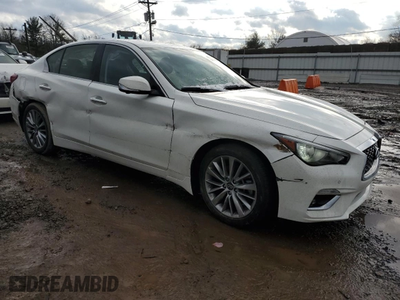 2022 Infiniti Q50 Luxe z VIN JN1EV7BR6NM340168, wystawiony jako Copart lot #44747675 z przebiegiem 33 653 mil mil oraz Szkoda całkowita • Salvage title. Historia ofert i sprzedaży dostępna na DreamBid. Obrazek 4.