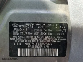 2018 Hyundai Elantra SE with VIN KMHD74LF1JU623329, listed as a Copart auction lot 50525305 with 59,882 mi miles and Salvage Title. Bid and sale history available at carsss.com. Image 13.