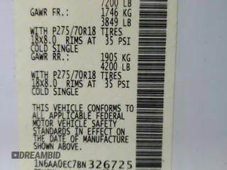 2011 Nissan Titan SL with VIN 1N6AA0EC7BN326725, listed as a Copart auction lot 47419885 with 173,116 mi miles and Clean Title. Bid and sale history available at carsss.com. Image 12.