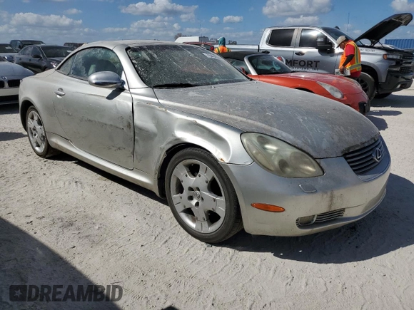 2002 Lexus SC 430 with VIN JTHFN48Y020032865, listed as a Copart auction lot 75424934 with Not Provided miles and Non Repairable. Bid and sale history available at DreamBid. Image 4.