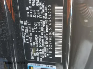 2023 Kia Telluride S with VIN 5XYP6DGC5PG354220, listed as a Copart auction lot 49567635 with 25,571 mi miles and Salvage Title. Bid and sale history available at DreamBid. Image 14.