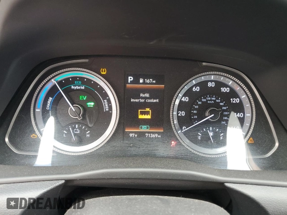 2020 Hyundai Sonata Hybrid Ultimate with VIN KMHL34JJ8LA013995, listed as a Copart auction lot 72614324 with 71,369 mi miles and Salvage Title. Bid and sale history available at carsss.com. Image 9.