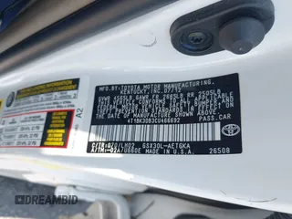 2012 Toyota Avalon with VIN 4T1BK3DB3CU466692, listed as a IAAI auction lot 42591609 with 183,912 mi miles and . Bid and sale history available at DreamBid. Image 9.