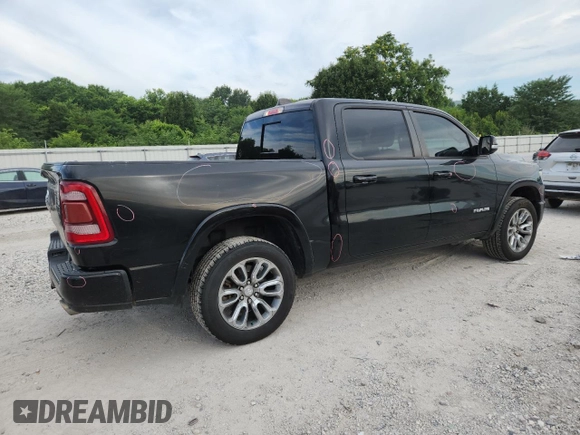 2020 Ram 1500 Laramie with VIN 1C6SRFJT5LN178284, listed as a Copart auction lot 61813575 with 90,699 mi miles and Salvage title. Bid and sale history available at DreamBid. Image 3.
