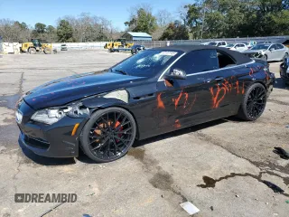 2012 BMW 6 Series 650i with VIN WBALZ3C53CDL70543, listed as a Copart auction lot 47107745 with 95,616 mi miles and Salvage Title. Bid and sale history available at carsss.com. Image 1.