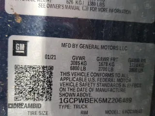 2021 Chevrolet Silverado 1500 Custom with VIN 1GCPWBEK6MZ206489, listed as a Copart auction lot 51800235 with 75,254 mi miles and Salvage Title. Bid and sale history available at DreamBid. Image 14.
