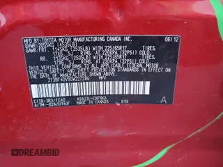2012 Toyota RAV4 with VIN 2T3BF4DV9CW227286, listed as a Copart auction lot 53252215 with 0 mi miles and Salvage Title. Bid and sale history available at carsss.com. Image 13.