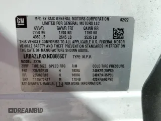 2022 Buick Envision Preferred with VIN LRBAZLR4XND066667, listed as a Copart auction lot 44777515 with 6,630 mi miles and Non Repairable. Bid and sale history available at carsss.com. Image 13.