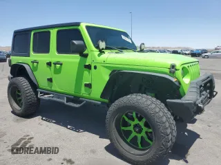 2018 Jeep Wrangler Unlimited Sport with VIN 1C4HJXDG7JW115516, listed as a Copart auction lot 58231735 with 52,992 mi miles and Salvage title. Bid and sale history available at DreamBid. Image 4.
