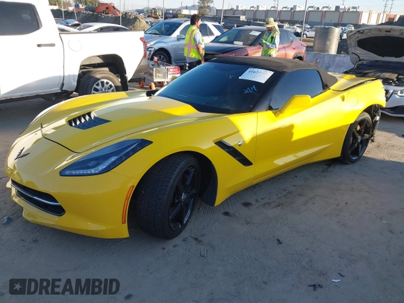 2014 Chevrolet Corvette 3LT with VIN 1G1YF3D74E5108425, listed as a IAAI auction lot 41625689 with 1 mi miles. Bid and sale history available at carsss.com. Image 21.