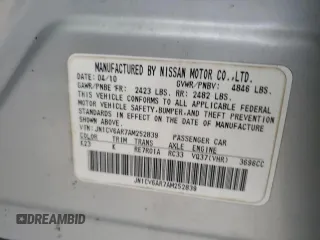 2010 Infiniti G37 x with VIN JN1CV6AR7AM252839, listed as a Copart auction lot 82555754 with 123,426 mi miles and Salvage Title. Bid and sale history available at DreamBid. Image 15.