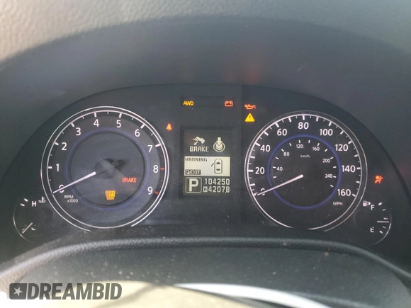2011 Infiniti G37 x Sport Appearance Edition with VIN JN1CV6AR3BM407291, listed as a Copart auction lot 51697985 with 104,250 mi miles and Salvage Title. Bid and sale history available at DreamBid. Image 9.