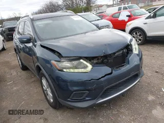 2015 Nissan Rogue S with VIN KNMAT2MT9FP524453, listed as a IAAI auction lot 41828282 with 198,194 mi miles. Bid and sale history available at carsss.com. Image 1.