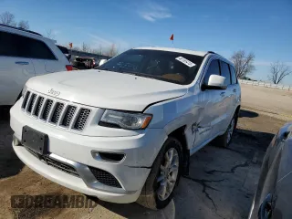 2015 Jeep Grand Cherokee Summit with VIN 1C4RJFJG9FC230372, listed as a Copart auction lot 46185415 with 144,242 mi miles and Salvage Title. Bid and sale history available at carsss.com. Image 1.