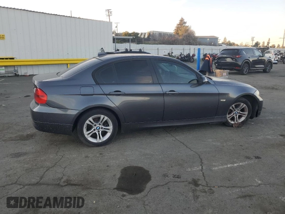 2008 BMW 3 Series 328i with VIN WBAVA375X8NL49605, listed as a Copart auction lot 41997085 with 164,105 mi miles and Salvage Title. Bid and sale history available at DreamBid. Image 3.