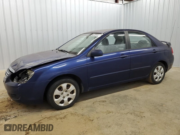 2009 Kia Spectra EX with VIN KNAFE221X95626293, listed as a Copart auction lot 70646504 with 197,017 mi miles and Clean Title. Bid and sale history available at carsss.com. Image 1.