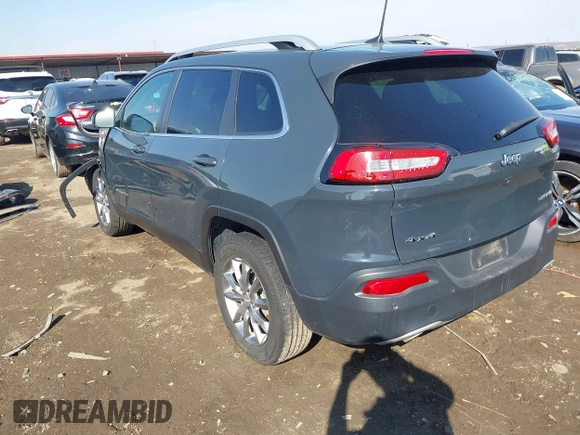 2018 Jeep Cherokee Limited with VIN 1C4PJMDB0JD569732, listed as a IAAI auction lot 41665127 with 55,412 mi miles. Bid and sale history available at carsss.com. Image 3.
