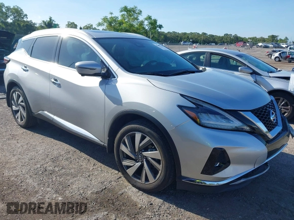 2020 Nissan Murano SL with VIN 5N1AZ2CJ6LN105493, listed as a IAAI auction lot 42487436 with 27,099 mi miles and . Bid and sale history available at DreamBid. Image 1.