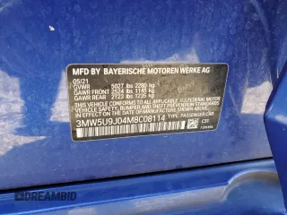 2021 BMW 3 Series M340i xDrive with VIN 3MW5U9J04M8C08114, listed as a Copart auction lot 49565235 with 62,470 mi miles and Salvage Title. Bid and sale history available at carsss.com. Image 14.