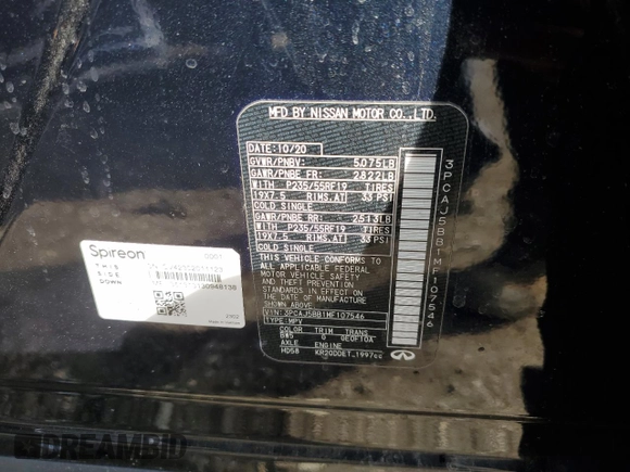 2021 Infiniti QX50 Luxe с VIN 3PCAJ5BB1MF107546, выставлен на аукционе Copart как лот 48239895 с пробегом 55 296 миль миль и Списание • Salvage title. История ставок и продаж доступна на DreamBid. Изображение 13.