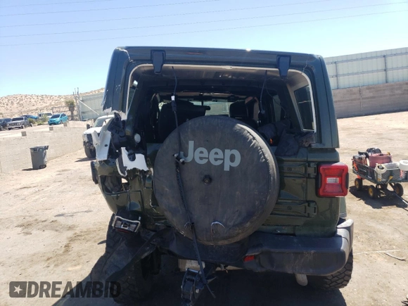 2020 Jeep Wrangler Unlimited Sahara with VIN 1C4HJXEG9LW311913, listed as a Copart auction lot 54265535 with 43,893 mi miles and Salvage title. Bid and sale history available at DreamBid. Image 6.