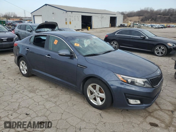 2015 Kia Optima LX with VIN KNAGM4A77F5593841, listed as a Copart auction lot 51691115 with 104,757 mi miles and Clean Title. Bid and sale history available at carsss.com. Image 4.
