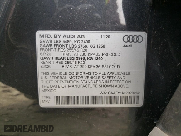 2021 Audi Q5 Prestige с VIN WA1CAAFY1M2028262, выставлен на аукционе Copart как лот 49660305 с пробегом 23 712 миль миль и Списание • Salvage title. История ставок и продаж доступна на DreamBid. Изображение 13.