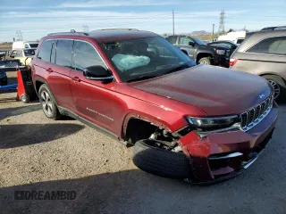 2022 Jeep Grand Cherokee с VIN 1C4RJYB6XN8757050, выставлен на аукционе Copart как лот 43666425 с пробегом 26 396 миль миль и Списание • Salvage title. История ставок и продаж доступна на DreamBid. Изображение 4.