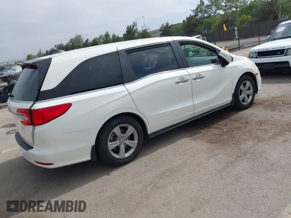 2019 Honda Odyssey EX with VIN 5FNRL6H59KB075219, listed as a IAAI auction lot 42435591 with 51,663 mi miles and . Bid and sale history available at DreamBid. Image 4.