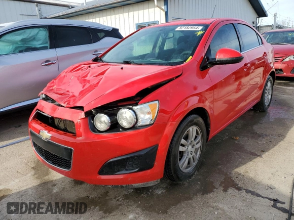 2015 Chevrolet Sonic LT with VIN 1G1JC5SH8F4162447, listed as a Copart auction lot 82182954 with 114,956 mi miles and Salvage Title. Bid and sale history available at DreamBid. Image 1.