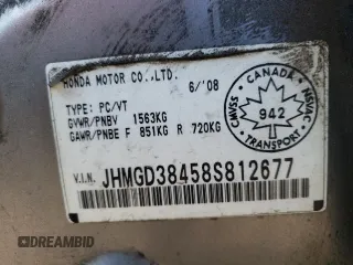 2008 Honda Fit z VIN JHMGD38458S812677, wystawiony jako Copart lot #52879675 z przebiegiem 150 814 mil mil oraz Szkoda całkowita • Salvage title. Historia ofert i sprzedaży dostępna na DreamBid. Obrazek 12.
