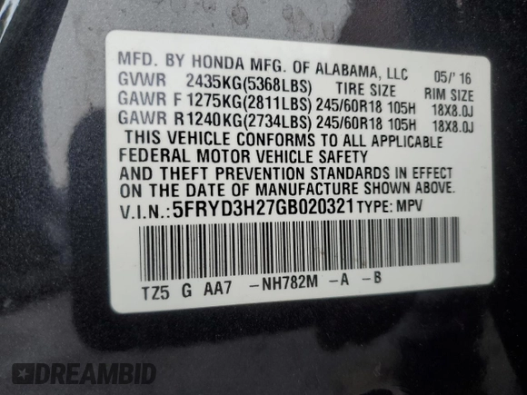 2016 Acura MDX with VIN 5FRYD3H27GB020321, listed as a Copart auction lot 41622385 with 0 mi miles and Non Repairable. Bid and sale history available at carsss.com. Image 13.