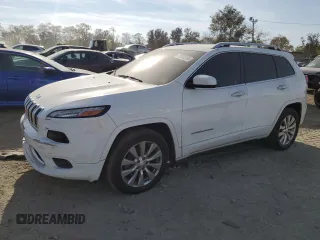 2018 Jeep Cherokee Overland with VIN 1C4PJMJX8JD594345, listed as a Copart auction lot 77934214 with 189,096 mi miles and Non Repairable. Bid and sale history available at carsss.com. Image 1.
