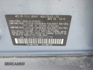 2011 Subaru Forester X Premium с VIN JF2SHADC8BH712774, выставлен на аукционе IAAI как лот 41888439 с пробегом 132 466 миль миль и . История ставок и продаж доступна на DreamBid. Изображение 9.