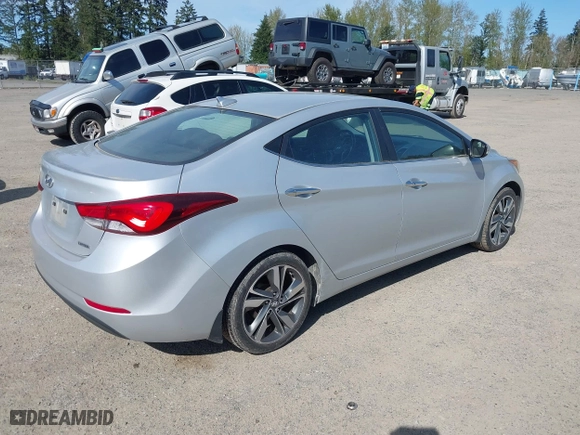 2014 Hyundai Elantra SE with VIN KMHDH4AE9EU140846, listed as a IAAI auction lot 42032069 with 168,052 mi miles. Bid and sale history available at carsss.com. Image 4.