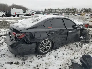 2018 Infiniti Q50 Luxe with VIN JN1EV7AR2JM444975, listed as a Copart auction lot 45145505 with 100,570 mi miles and Salvage Title. Bid and sale history available at carsss.com. Image 3.