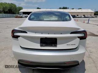 2025 Tesla Model 3 Long Range with VIN 5YJ3E1EB2SF882842, listed as a Copart auction lot 58424635 with 10,817 mi miles and Salvage title. Bid and sale history available at DreamBid. Image 6.