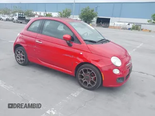 2015 FIAT 500 Sport with VIN 3C3CFFBR2FT528116, listed as a IAAI auction lot 42136399 with 114,548 mi miles. Bid and sale history available at carsss.com. Image 1.