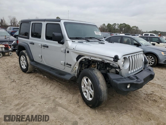 2022 Jeep Wrangler Unlimited Sport S with VIN 1C4HJXDG5NW239967, listed as a Copart auction lot 42630375 with 65,568 mi miles and Salvage Title. Bid and sale history available at carsss.com. Image 4.