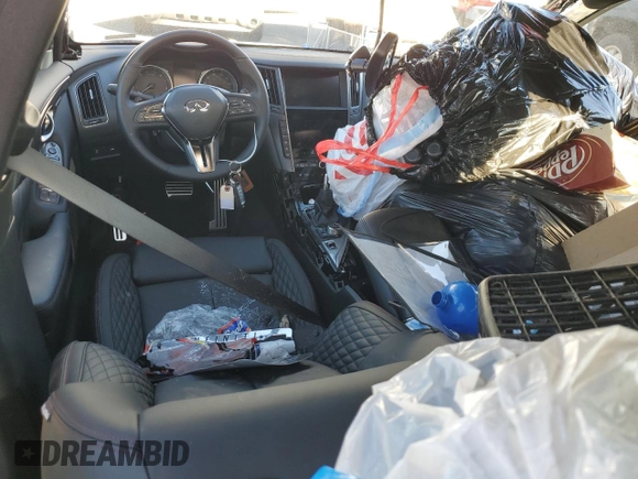 2024 Infiniti Q50 Red Sport 400 with VIN JN1FV7DP6RM660516, listed as a Copart auction lot 88334235 with Not Provided miles and Salvage Title. Bid and sale history available at DreamBid. Image 8.