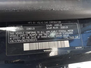 2009 Volvo V50 2.4L с VIN YV1MW382792460372, выставлен на аукционе IAAI как лот 41871838 с пробегом Не указан миль и . История ставок и продаж доступна на DreamBid. Изображение 9.